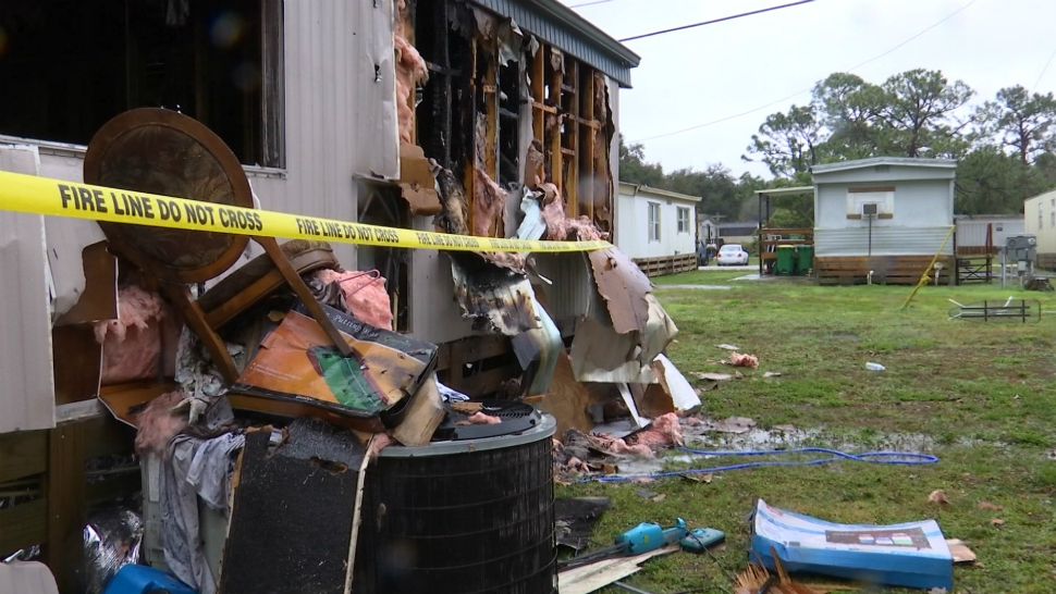 Fire Engulfs Mobile Home In Minutes, Leaving Family Homeless