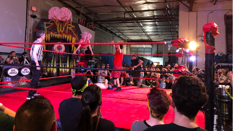 Photo of a Party World Rasslin' match on June 15, 2019 (Spectrum News)